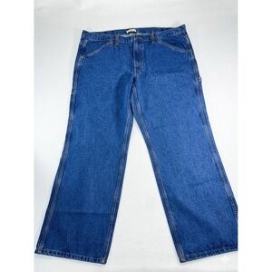 New Blue Mountain Men's Denim Utility Pants Relaxed Fit Blue Jeans Size 44x32